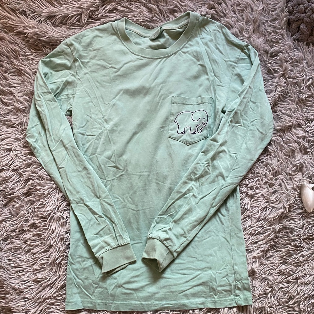 Ivory Ella seafoam green long sleeve tee